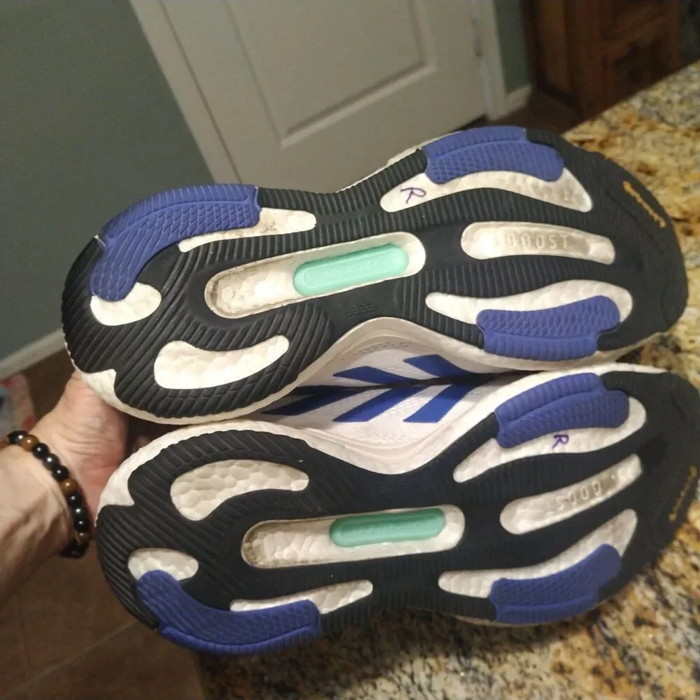 Rare Adidas Solarglide 6 Running Shoes Cloud White Blue Mint Men's US 11